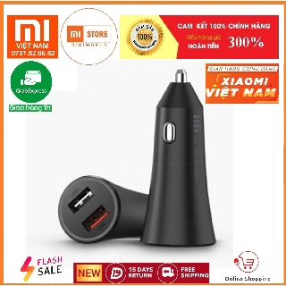 Tẩu sạc nhanh Xiaomi CC06ZM 37W hai cổng USB an toàn trên ô tô cho điện thoại/camera/máy tính bảng
