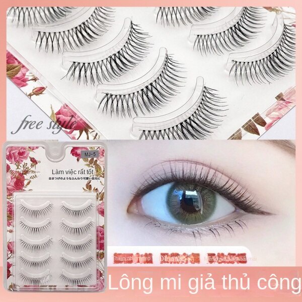 Năm Cặp Lông Mi Giả Tự Nhiên Mềm Mại Handmade Kiểu Chéo