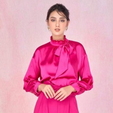 Áo Sơ Mi Kiểu Nữ HeraDG Thiết Kế Cổ Nơ Tay Bồng Nữ Tính, Chất Liệu Vải Cao Cấp Mềm Mại SAKBA015