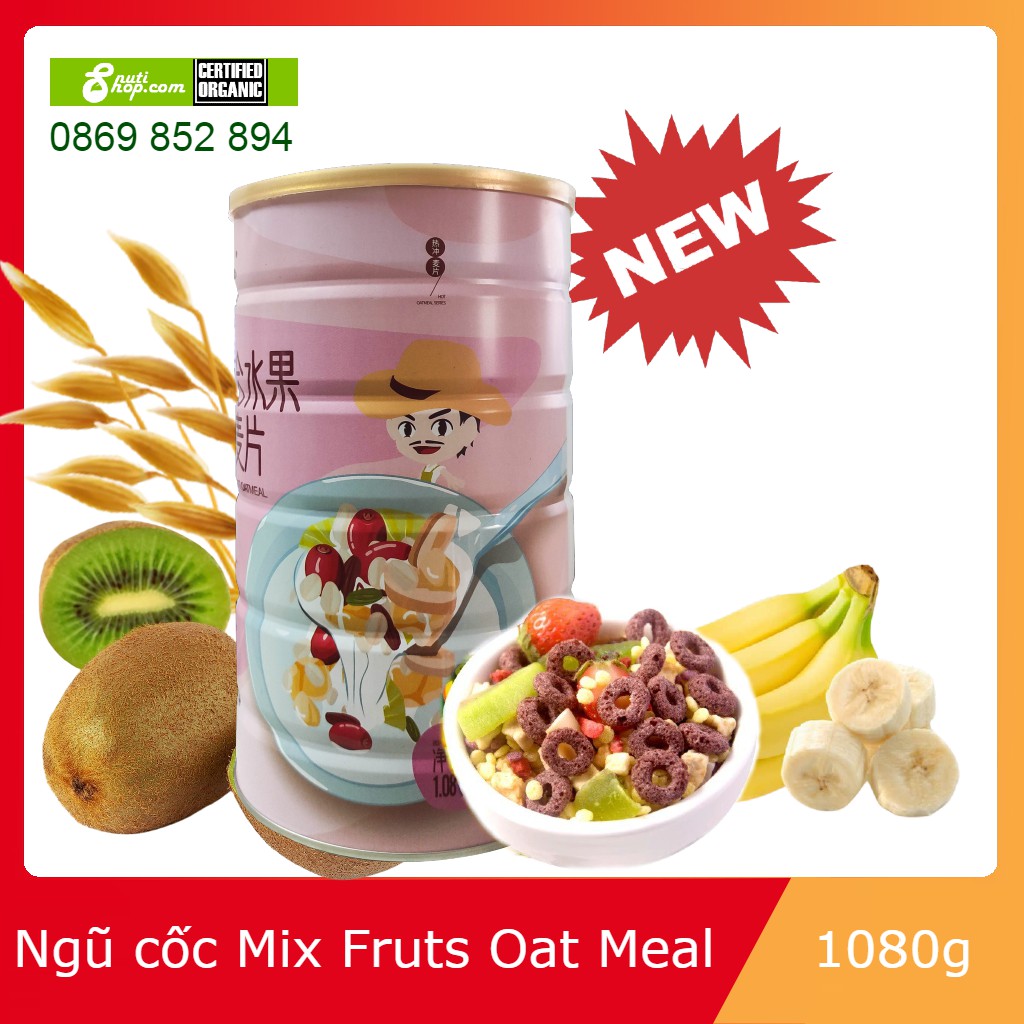 Ngũ cốc ăn kiêng hoa quả hỗn hợp mixed fruit oat meal hộp to 1080g | BigBuy360 - bigbuy360.vn