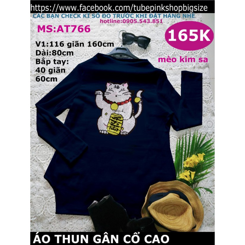 áo thun mèo thêu kim sa