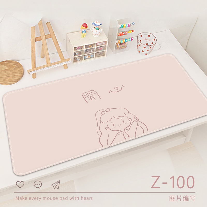 Tấm Lót Chuột Máy Tính Bằng Cao Su Tự Nhiên Hai Chiều Dày Dặn Họa Tiết Hoạt Hình Màu Hồng Dễ Thương Dành