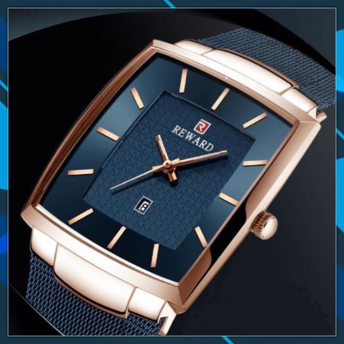 Đồng hồ nam Reward mặt vuông, hàng chính hãng bảo hành 1 năm