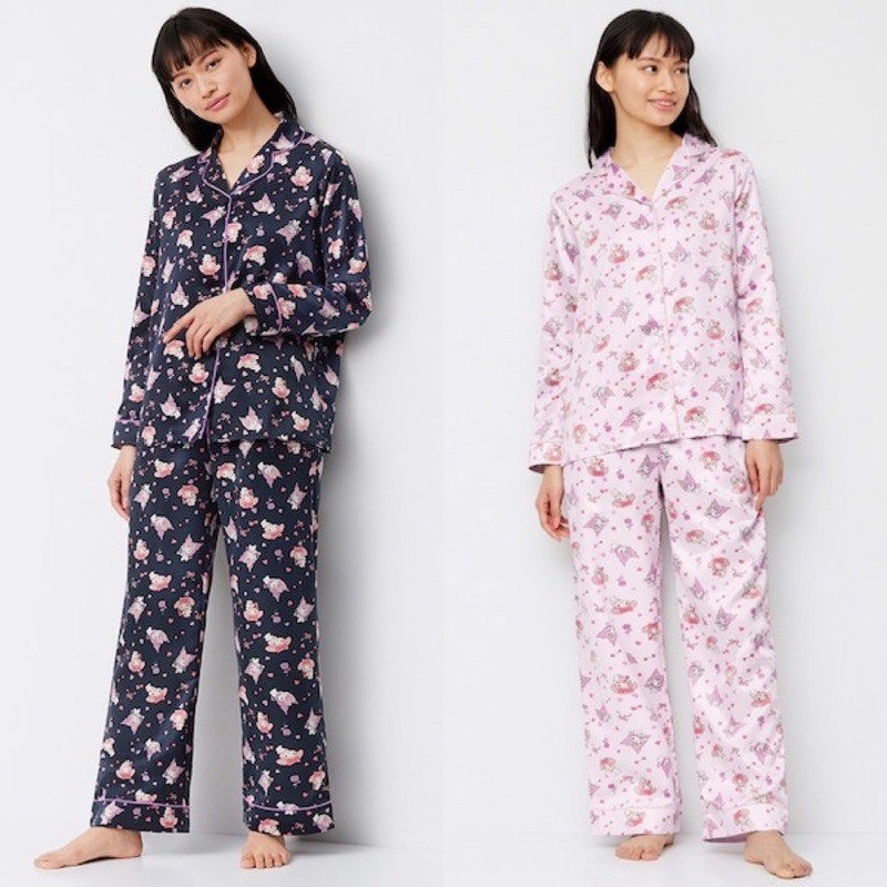 Bộ quần áo dài pyjama nữ in hoạt hình Melody ngộ nghĩnh, dễ thương của GU - Nhật Bản