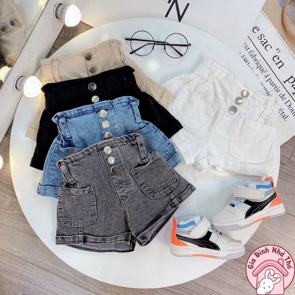 12-30kg Quần đùi kaki, jean bò cho bé gái