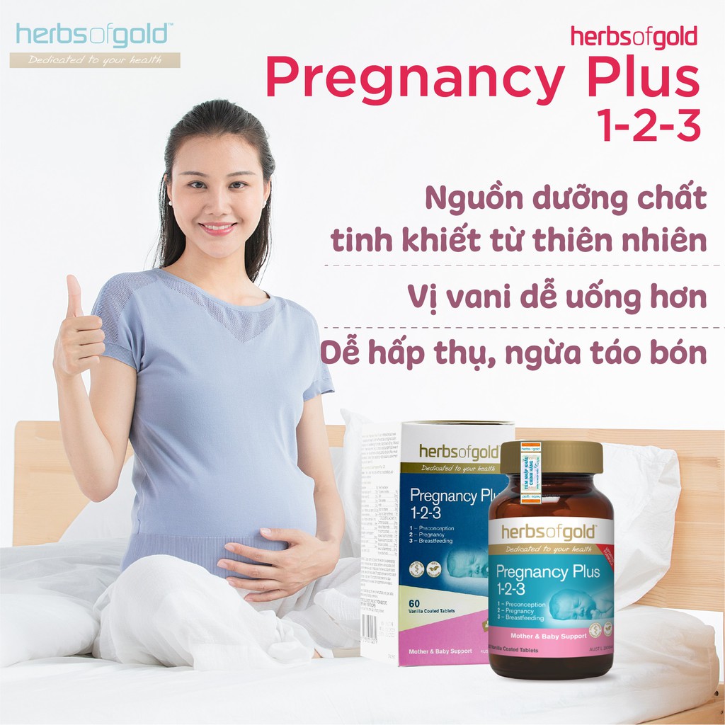 [CHÍNH HÃNG NHÂP KHẨU] Herbs Of Gold Pregnancy Plus 1-2-3 - Viên Uống Dinh Dưỡng Dành Cho Bà Bầu