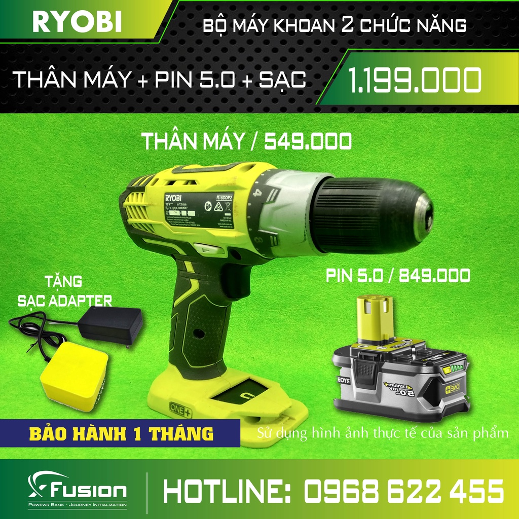 Bộ máy khoan ryobi