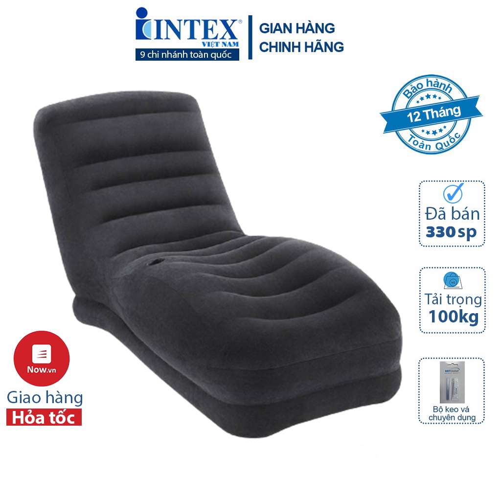 [LIFEMALL25015 - 12% đơn 250K] Ghế hơi tựa lưng Intex cao cấp 68595 - Kèm bơm điện