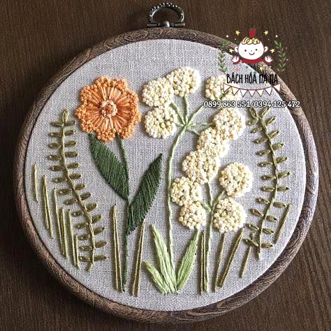 Tự làm thêu hoa Thủ công kim chỉ/ Bộ đồ nghề thêu chữ thập/ Có Khung DIY GÓI NGUYÊN LIỆU TỰ LÀM/ BÁCH HÓA NA NA