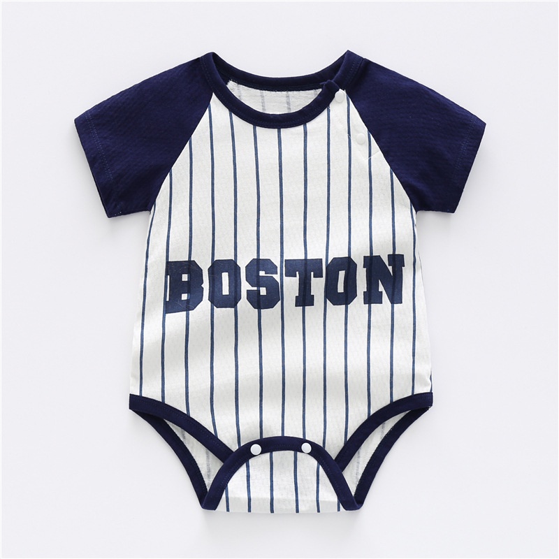 Bộ Áo Liền Quần Tam Giác Tay Ngắn Chất Liệu Cotton Thời Trang Mùa Hè Cho Bé Trai 1002