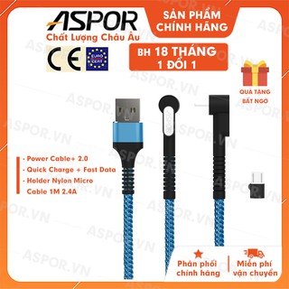 Cáp sạc aspor micro usb sạc nhanh 2.4a dài 1m - a185