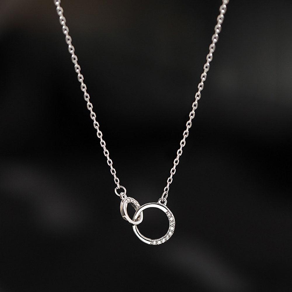 Dây Chuyền Mặt Tròn Đính Đá Zircon Thanh Lịch Cho Nữ|Vòng Cổ Choker Hợp Kim Màu Sắc