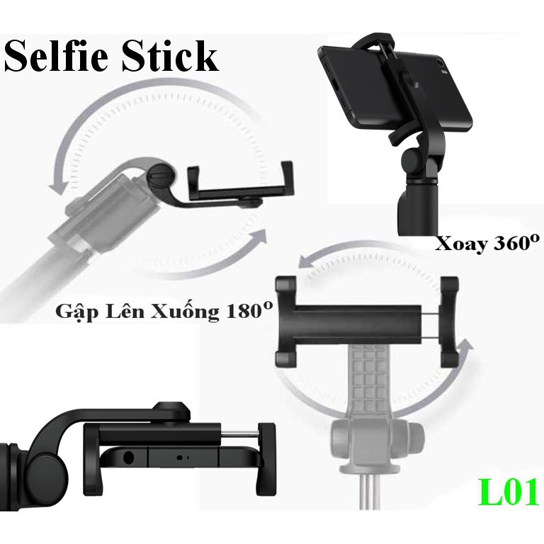 Gậy Tự Sướng Bluetooth Selfie Stick Tripod L01 Tích hợp 3 chân tripod và remote bluetooth chụp từ xa