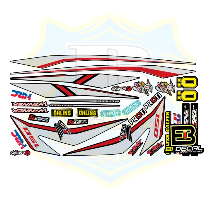 ( Quí khách vui lòng mang ra tiệm cho thợ dán ) Tem winner trắng đỏ đen