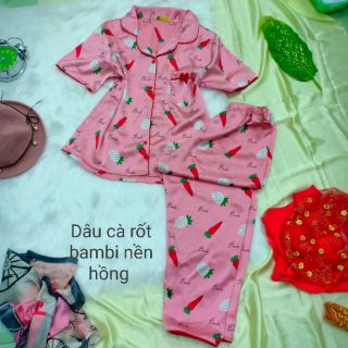 Đồ bộ mặc nhà pijama lụa satin cao cấp