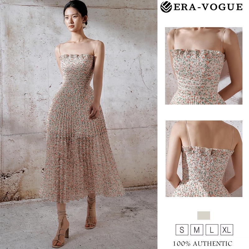 EraVogue🌷 Đầm Chữ A Hai Dây Họa Tiết Hoa Thời Trang Quyến Rũ Cho Nữ váy dạ hội 9963