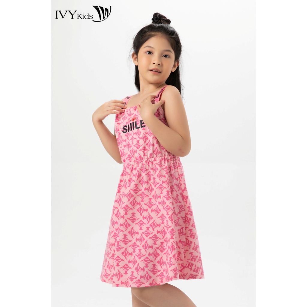 Đầm thun 2 dây Smile bé gái IVY moda MS 42G1335 hover