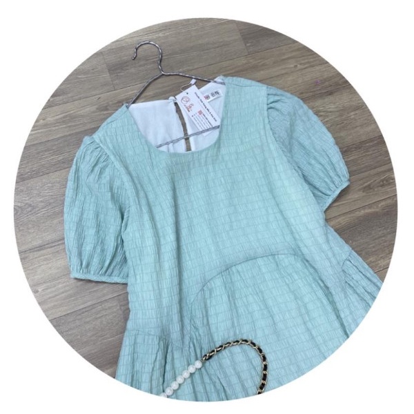 Đầm bầu ngắn - váy bầu mùa hè baby doll tầng chất tằm nhăn dáng dài form rộng siêu mát