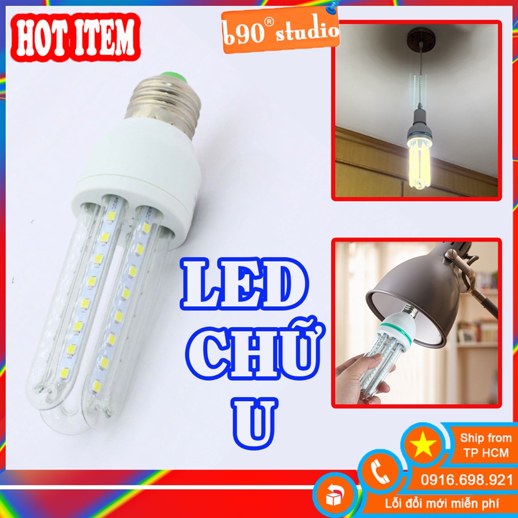 GIÁ SỈ  LED 9 W ánh sáng VÀNG chữ U- NGUỒN 220V