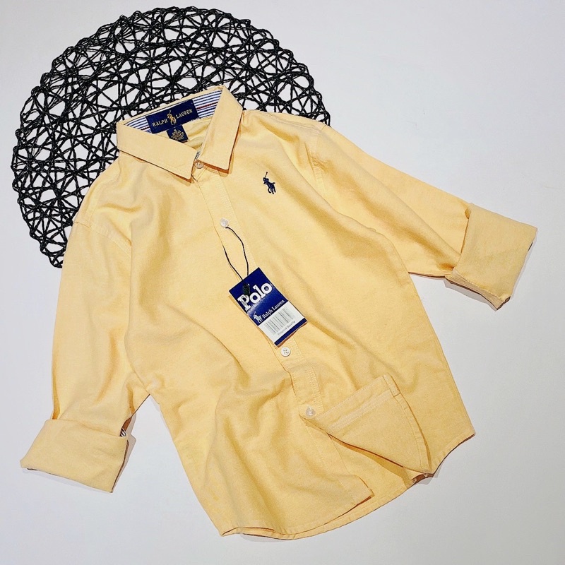 ÁO SƠ MI VẢI CÔ TÔNG TRƠN NĂM MÀU CƠ BẢN TRẮN CAM VÀNG XANH NGỌC DA TRỜI CHO BÉ TRAI 35-48 KG