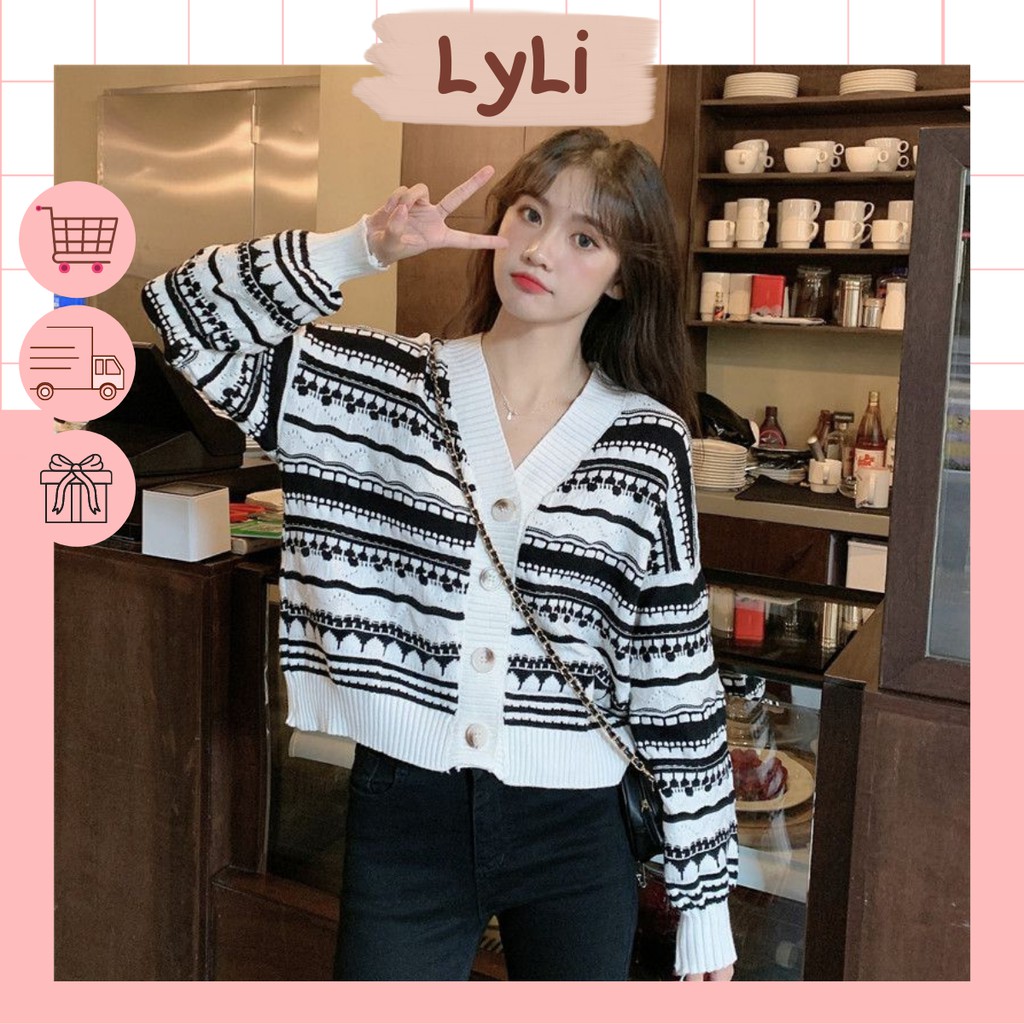 Áo Cadigan Họa Tiệt Thổ Cẩm Phong Cách Retro - 018