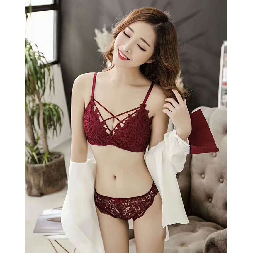 Bộ Đồ Lót Ren Nữ Cao Cấp 1274 Đỏ