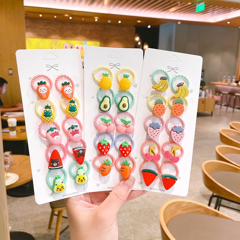Set 10 dây buộc tóc Hàn Quốc dễ thương