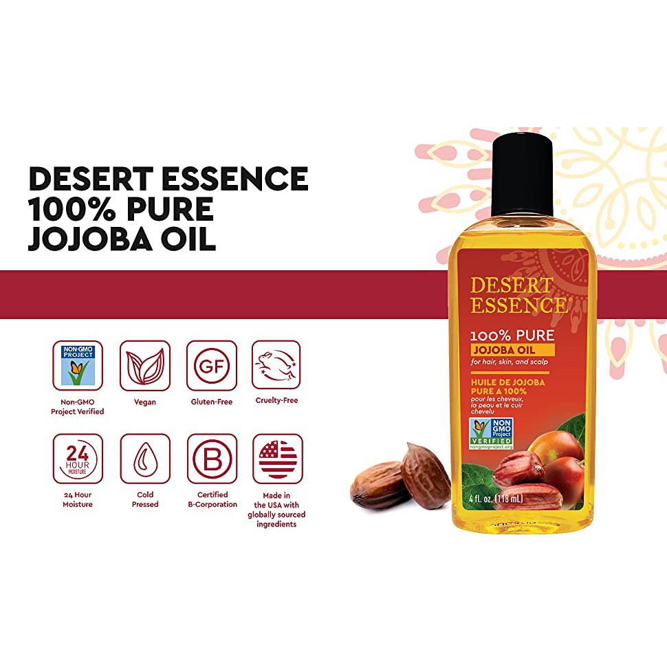 DẦU DƯỠNG HỮU CƠ DESERT ESSENCE PURE &amp; ORGANIC JOJOBA OIL  118ML