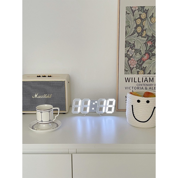 Đồng hồ LED 3D treo tường, để bàn thông minh TN828 Smart Clock