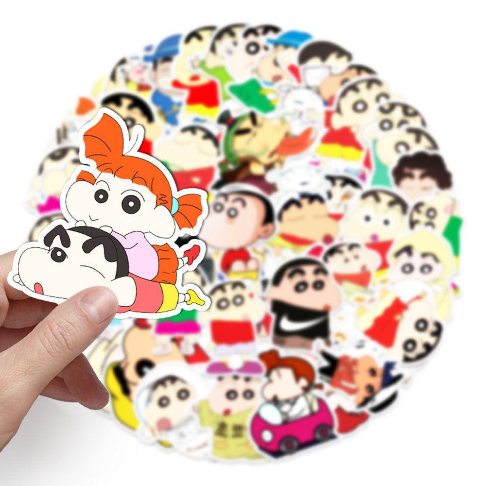 PEWANY Bộ 51 Miếng Dán Chống Thấm Nước Hình Cậu Bé Bút Chì Shin Trang Trí Đàn Guitar / Laptop / Xe Máy / Trường Học