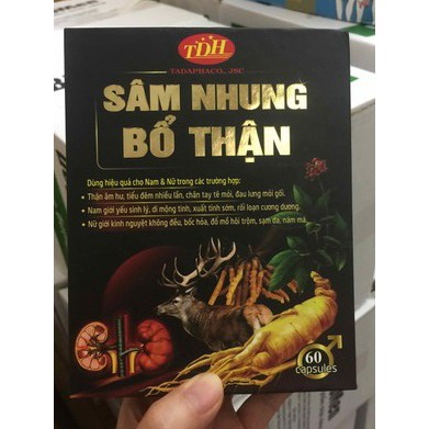 Sâm nhung bổ thận Cordycep tăng cường sinh lý nam nữ - giảm chứng thận hư thận yếu hộp 60 viên