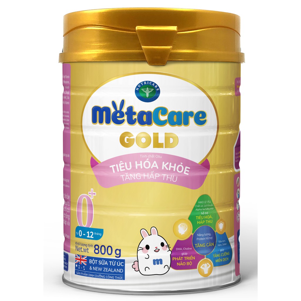 Sữa bột Nutricare Metacare GOLD 0+ - Tiêu hoá khoẻ, tăng hấp thu (800g)