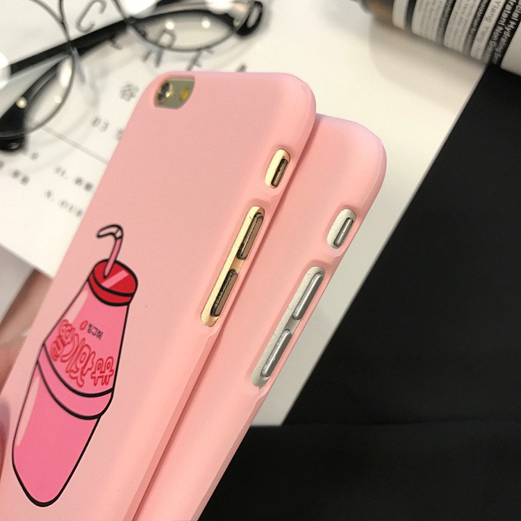 Ốp lưng điện thoại nhựa cứng iPhone 11 11pro 11promax XS XR 5 5s 6 6s 7 8 Plus 6Plus màu hồng phong cách Hàn Quốc | BigBuy360 - bigbuy360.vn