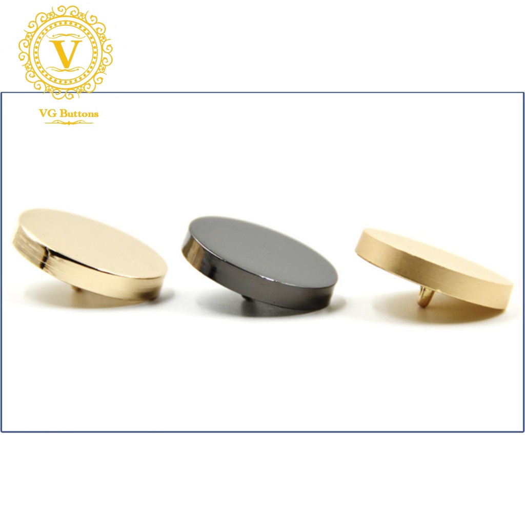 Vgbuttons Nút kim loại, khuy áo phẳng, mầu vàng / bạc / đen đủ size 15mm / 18mm / 20mm / 23mm / 25mm / 28mm