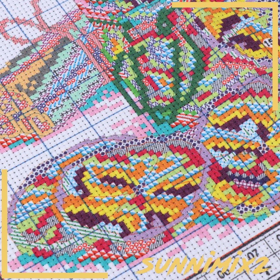 Lemon Tea Stamped Cross Stitch Kit For Adults Hand Embroidery 14CT 28 x 21cm