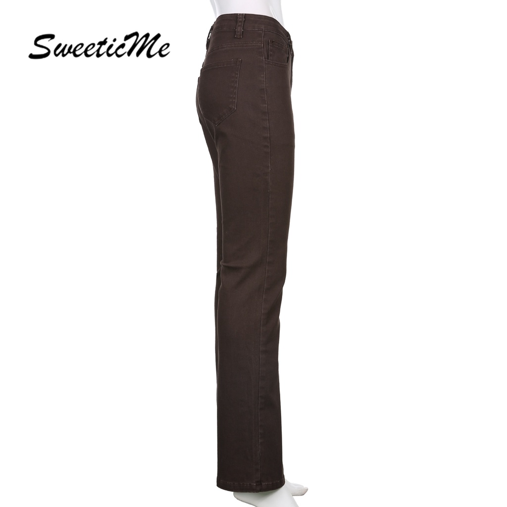 Quần Jeans Dài Lưng Cao Dáng Ôm Thời Trang Mới Cho Nữ