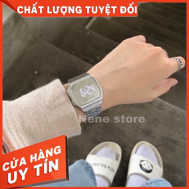 HÀNG CAO CẤP -  Đồng hồ nam nữ TOUCH WATCH tráng gương dây sắt kiểu dáng sang trọng  - Hàng Cao Cấp