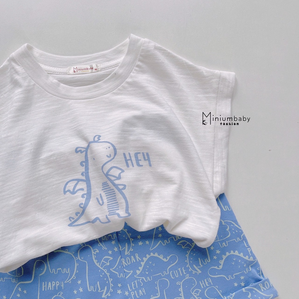 _Bộ cotton sược khủng long cho bé 9 đến 20kg