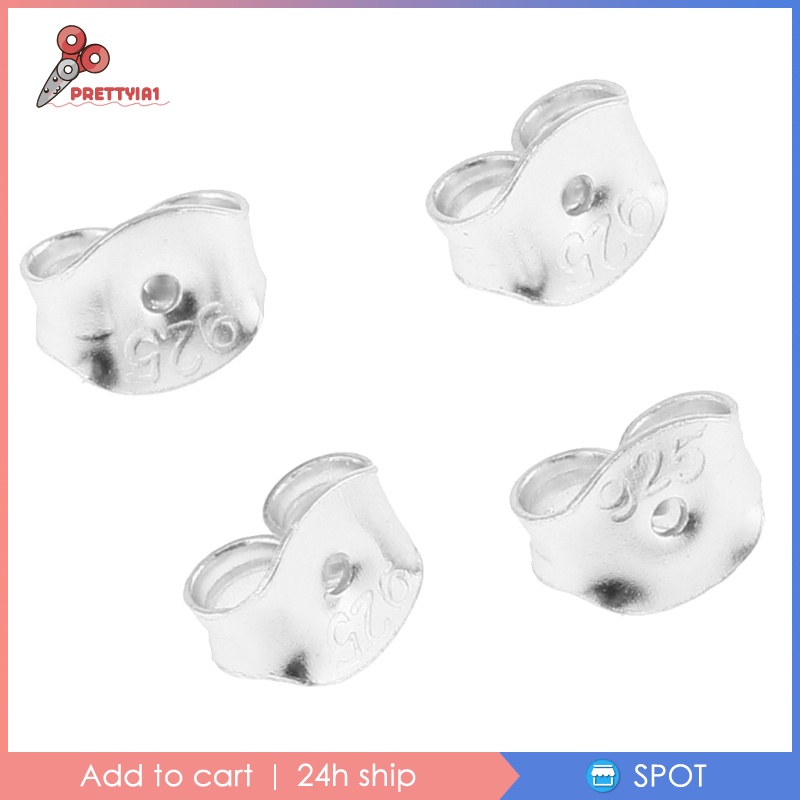 [Prettyia1] Set 4 Bông Tai Bằng Bạc Sterling 925 An Toàn