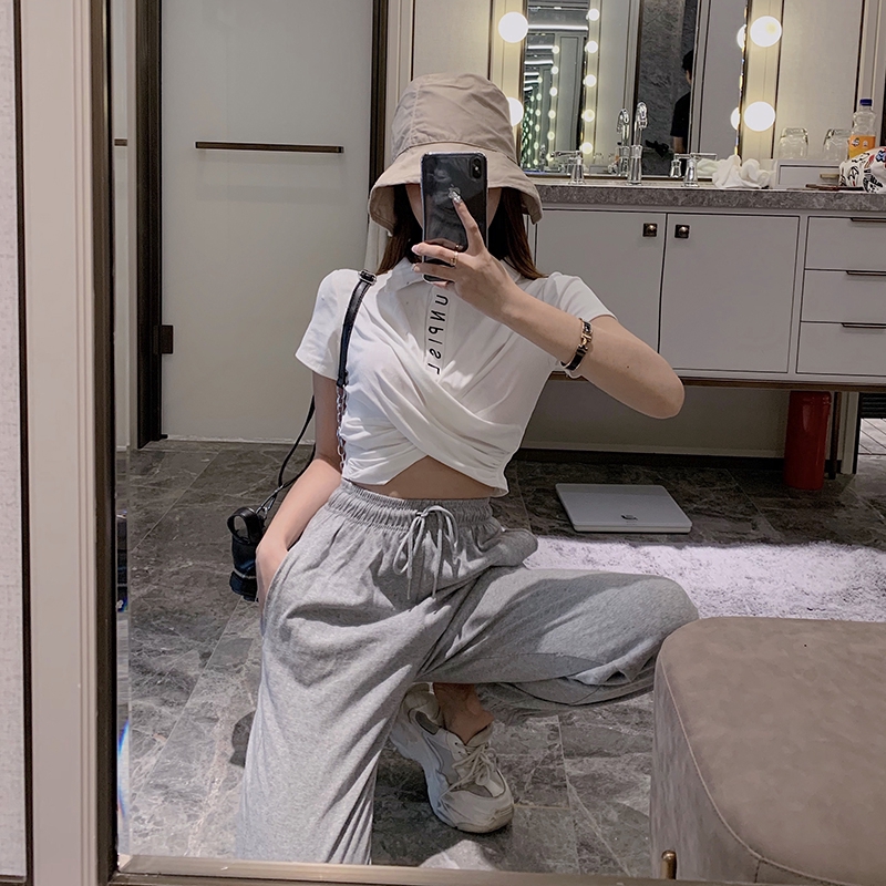 SUXI Áo Thun Croptop Thời Trang Hàn Quốc Quyến Rũ