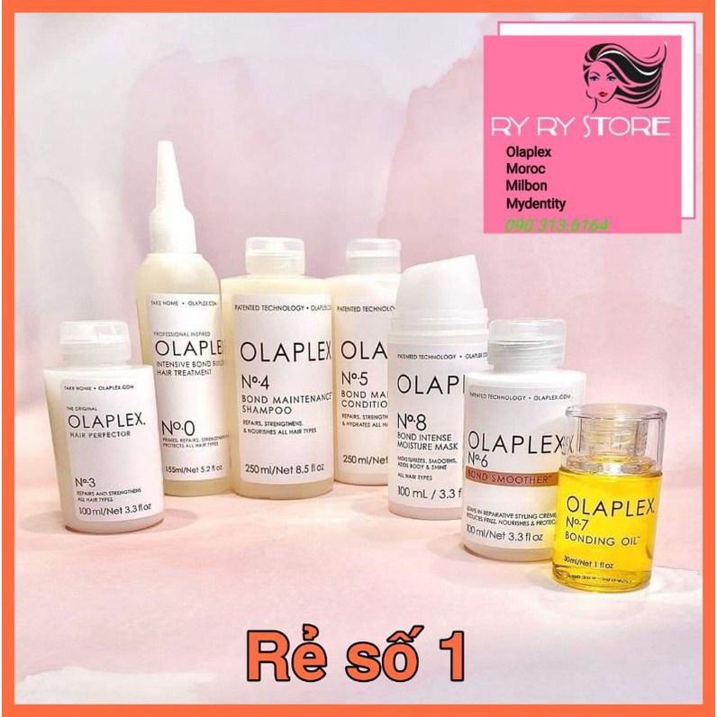Bộ sản phẩm Olaplex chuyên phục hồi tóc yếu, hư tổn, đứt gãy ngang, khô xơ, chẻ ngọn tóc