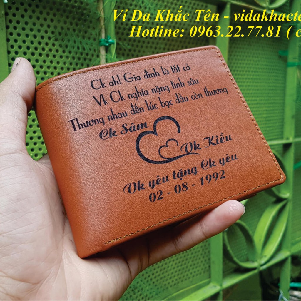 Ví Da Khắc Tên - duyvida