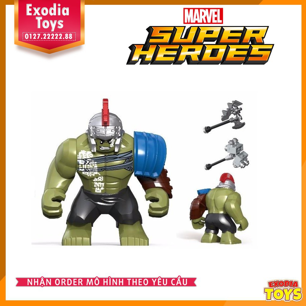 Xếp hình Bigfigure siêu anh hùng Marvel Người Khổng Lồ Xanh : Hulk Ragnarok - Đồ Chơi Lắp Ghép Sáng Tạo - DECOOL 0281