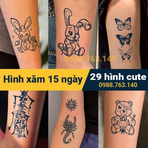 Hình xăm 15 ngày, 29 hình xăm dán kích thước 6x10cm