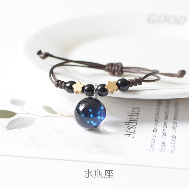 [Hàng Sẵn] Vòng Tay Dây Rút Mặt Đá GALAXY phát sáng Độc đáo