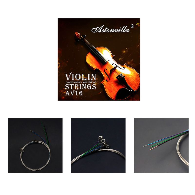 SUN 4Pcs/Set Violin Strings G-D-A-E Universal String Steel Core Violin Fiddle Strings for Instruments 4/4 3/4 1/2 1/4 Vi