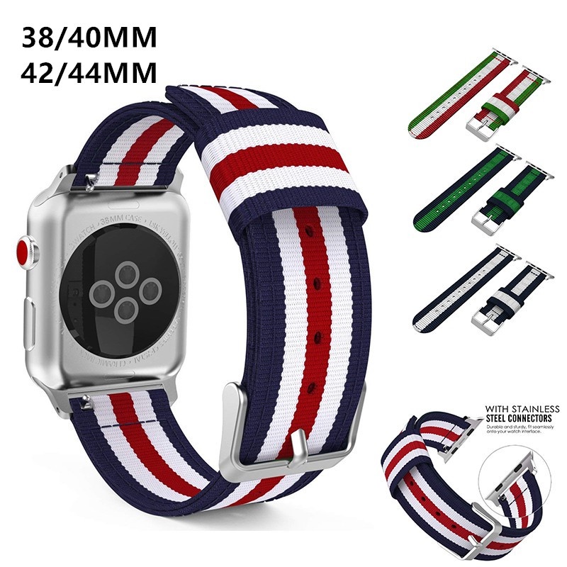 Dây đeo nylon dệt thích hợp cho đồng hồ thông minh apple watch 38/40mm 42/44mm 7/6/se/5/4/3/2/1