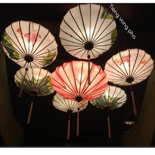 Combo 7 đèn lồng vẻ đẹp Sen Việt- 50cm- Vẽ tay nghệ thuật- Trang Trí trần nhà- Phòng khách-Sân Vườn-Nhà hàng-shop cà phê