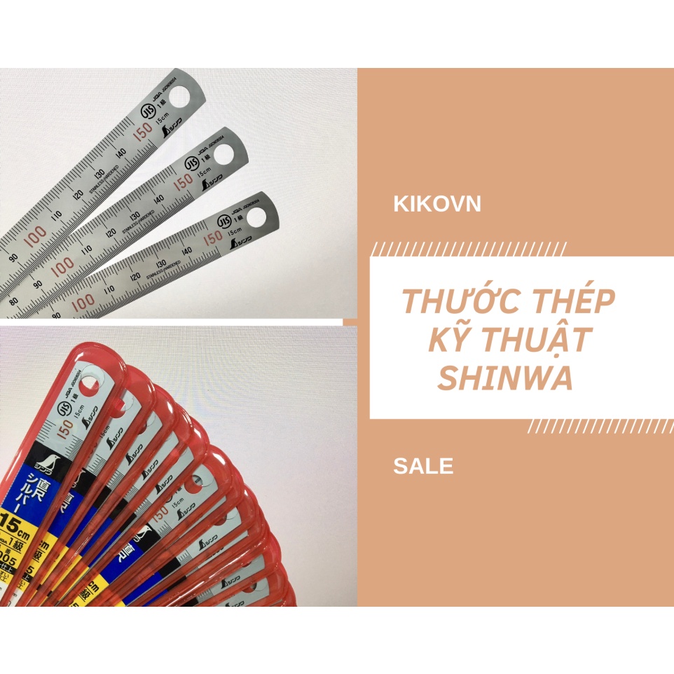 Thước thép kỹ thuật không gỉ Shinwa 13005  / KIKOVN