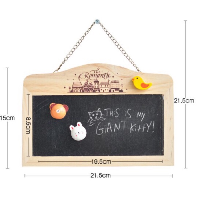 Trọn bộ Bảng gỗ viết tên shop siêu đáng yêu kích thước 22x15cm gồm cả phấn 3 màu